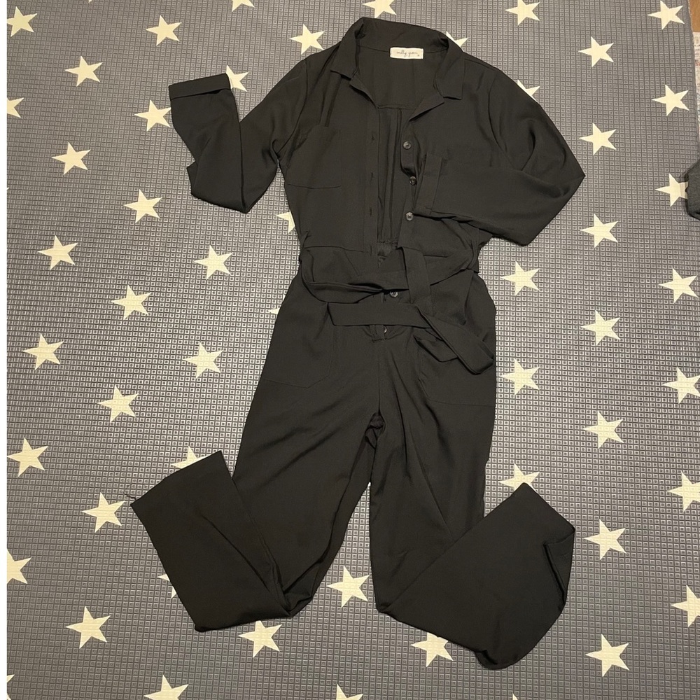 Black jumpsuit with tie waist NWOT